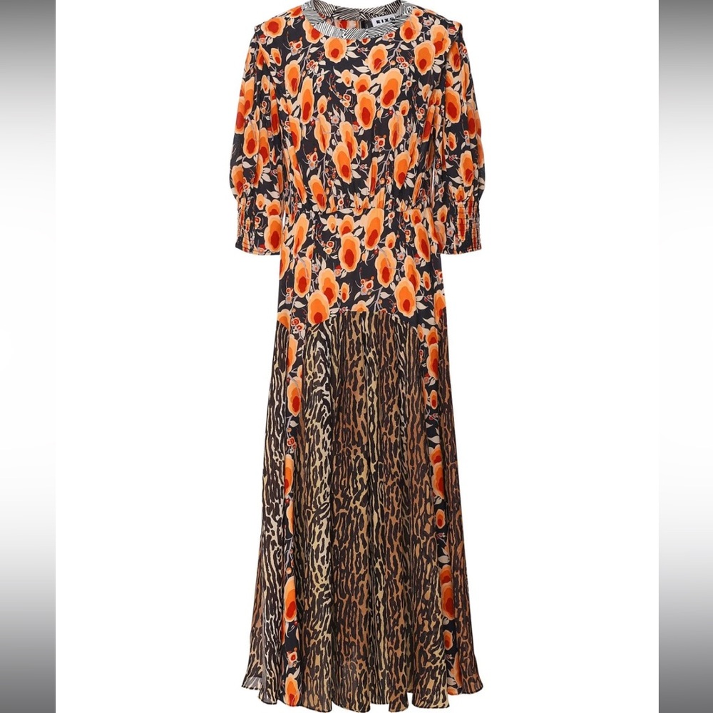 RIXO Short Sleeve Meg Midi Dress M